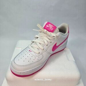 Nike Air Force 1 GS White Laser Fuchsia Sneakers Size 7Y